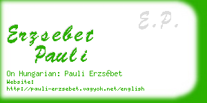 erzsebet pauli business card