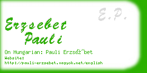 erzsebet pauli business card